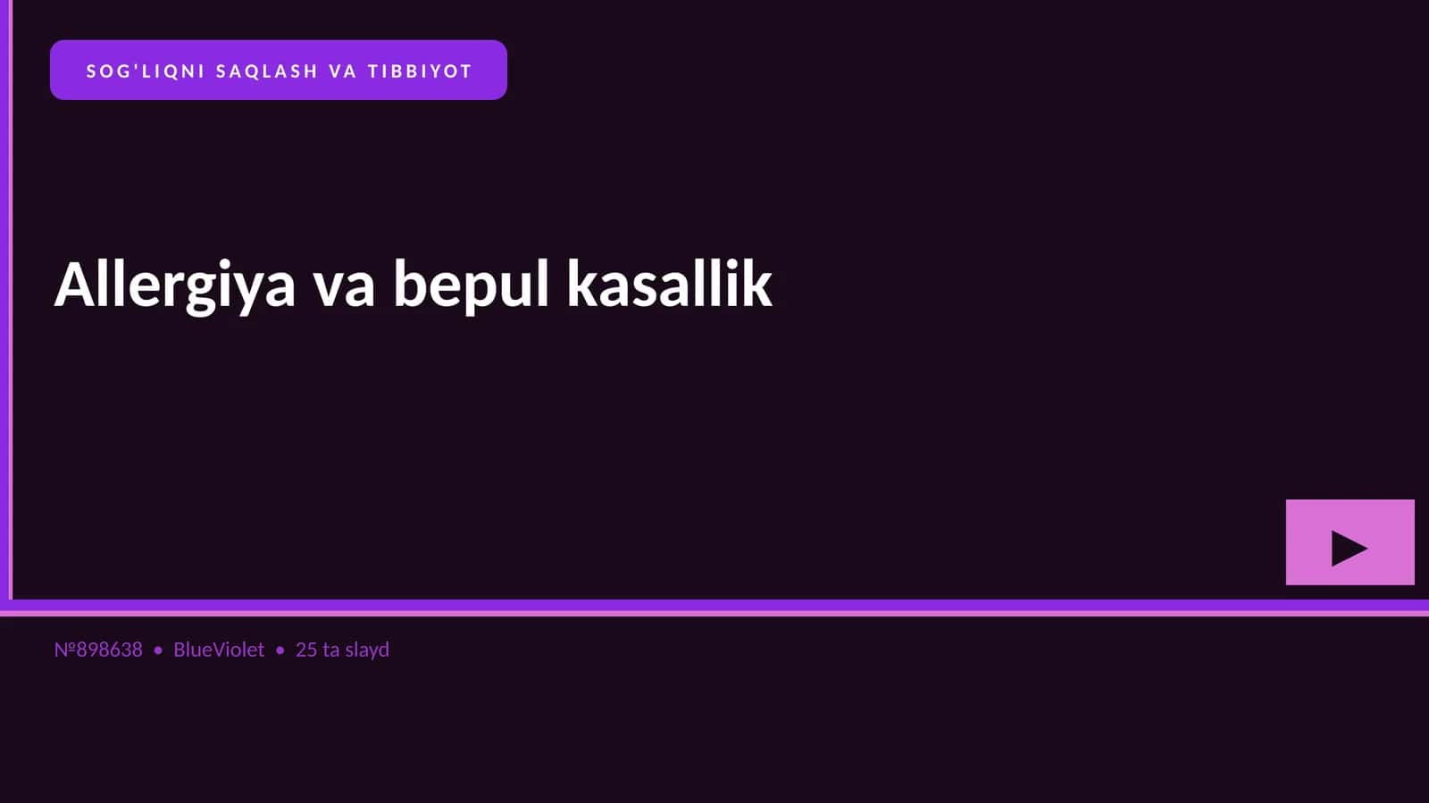 SOG'LIQNI SAQLASH VA TIBBIYOT