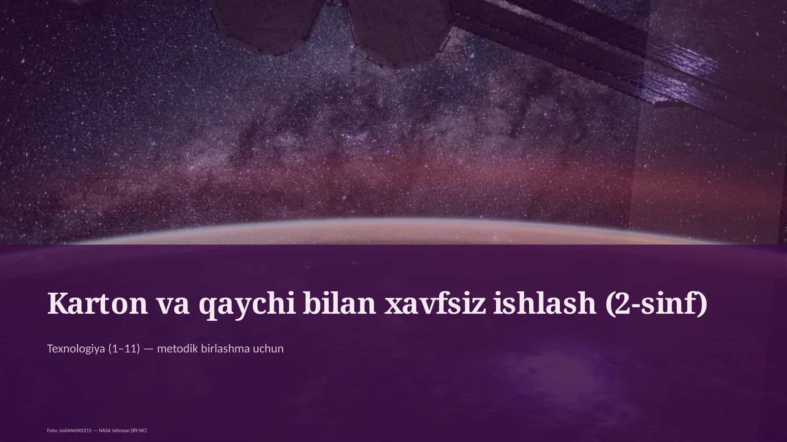 Karton va qaychi bilan xavfsiz ishlash (2-sinf)