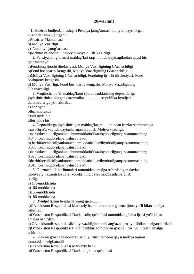 Pensiya jamg’armasi FAQs