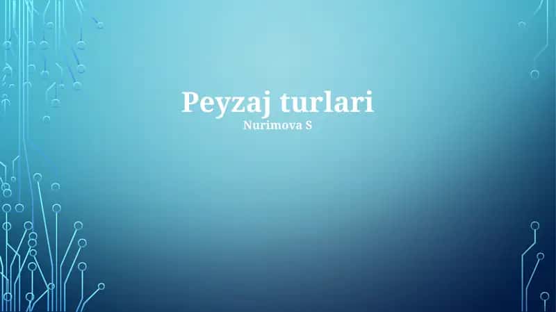 Peyzaj turlari