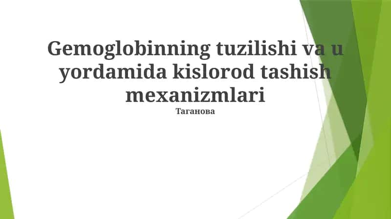 Gemoglobin Tuzilmasi