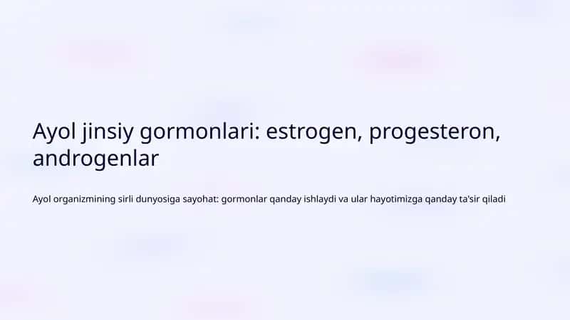 Ayol jinsiy gormonlari