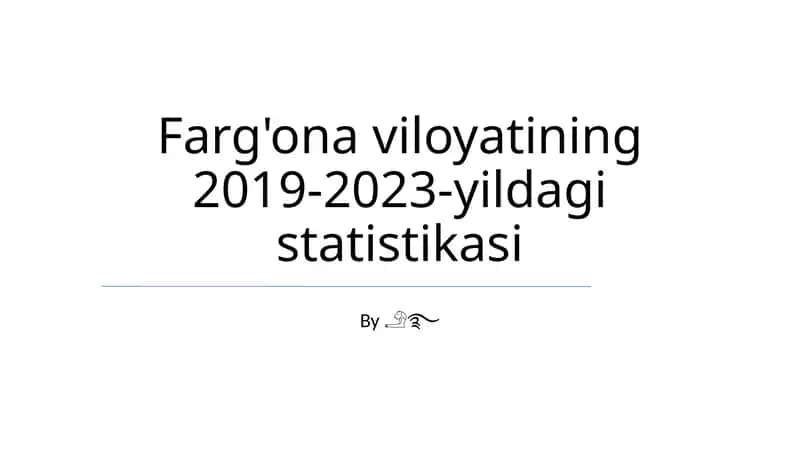 Farg'ona viloyatining 2019-2023-yildagi statistikasi