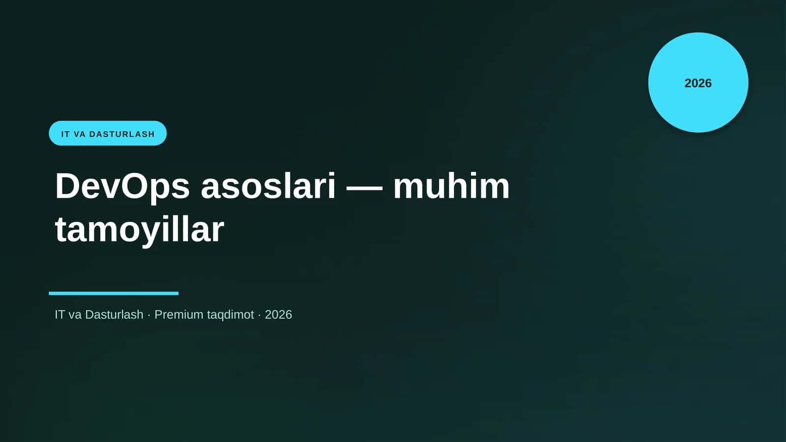 DevOps asoslari — muhim tamoyillar
