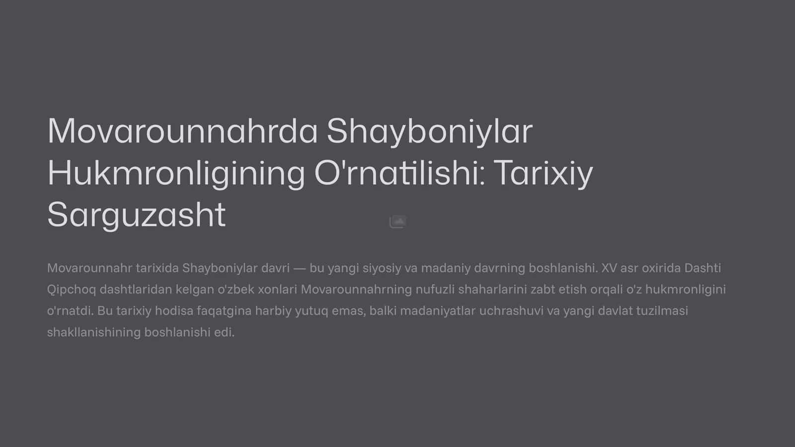 Movarounnahrda Shayboniylar Hukmronligining O'rnatilishi: Tarixiy Sarguzasht