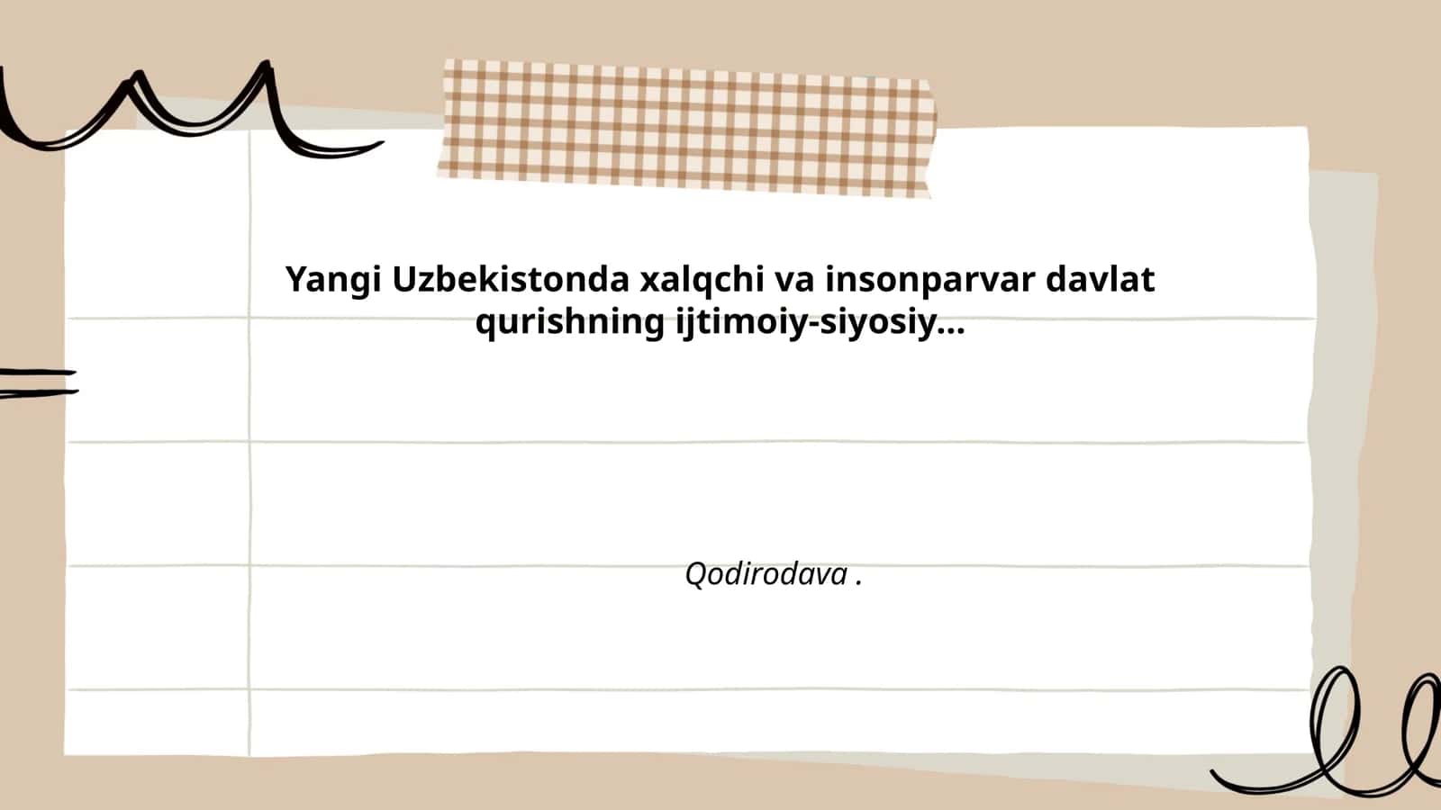 Yangi O‘zbekistonning ijtimoiy-siyosiy yangilanishlari