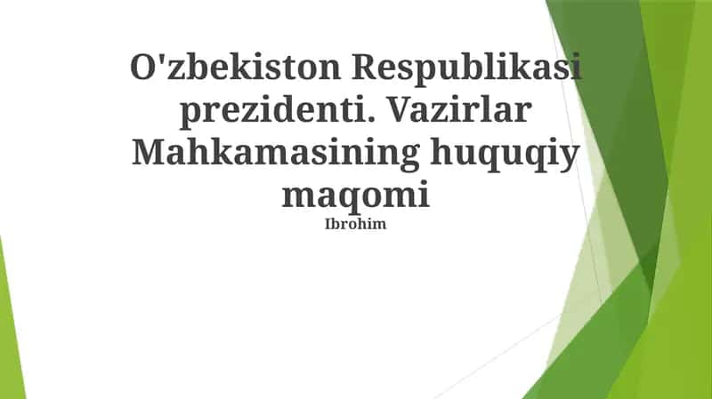 Vazirlar Mahkamasining huquqiy maqomi