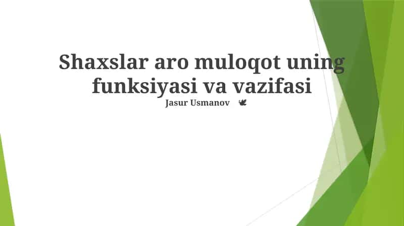 Shaxsiyaro munosabatlar kommunikatsiyasi