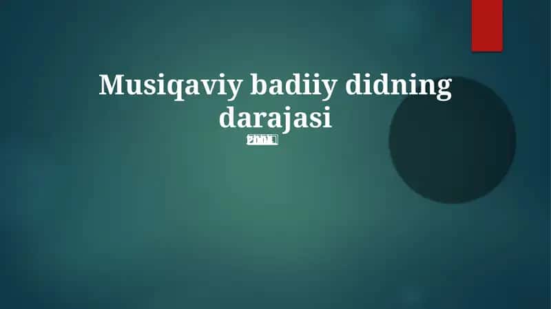 Musiqaviy badiiy didning darajasi