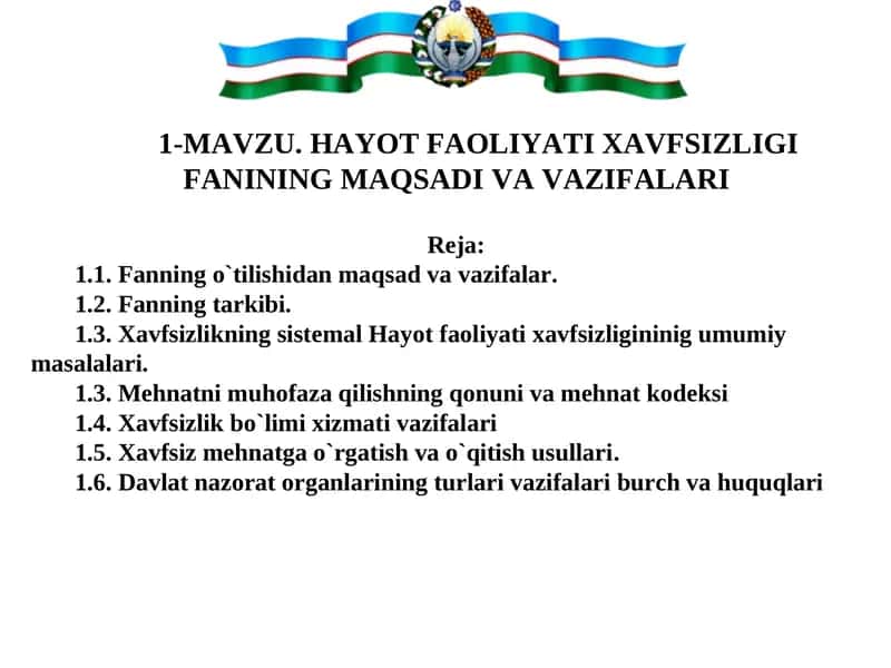 Hayot Faoliyati Xavfsizligi