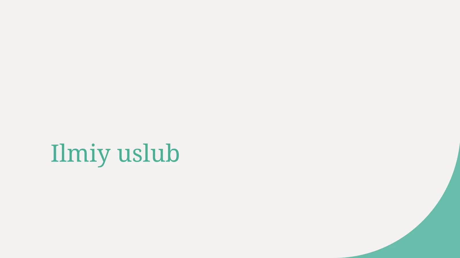 Ilmiy uslub
