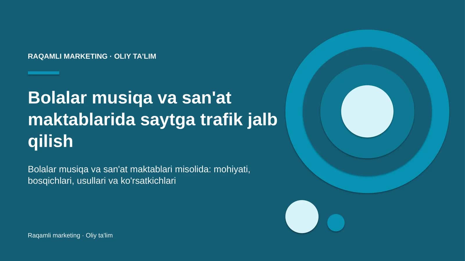 Bolalar musiqa va san'at maktablarida saytga trafik jalb qilish
