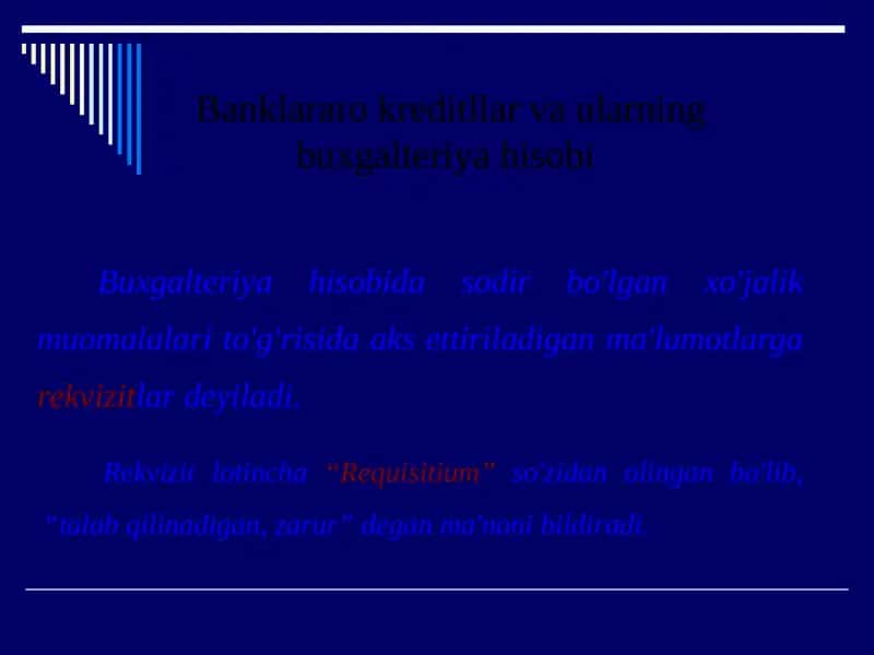 Buxgalteriyahisobida ish olib turuvchi jarayonlar