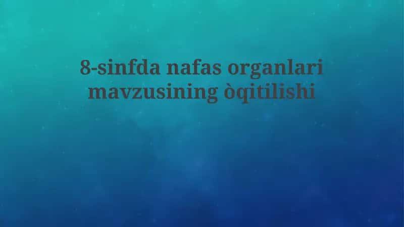 Nafas olish tizimi