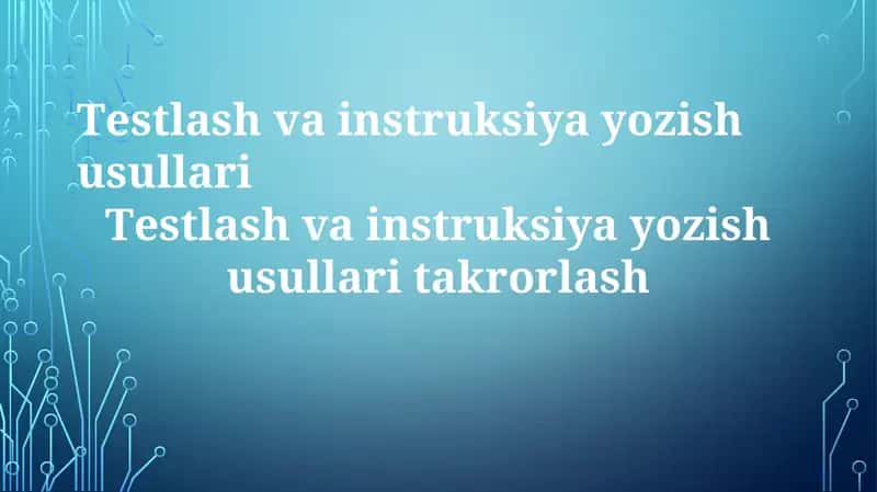 Yo'riqnoma Yozuv Usullari