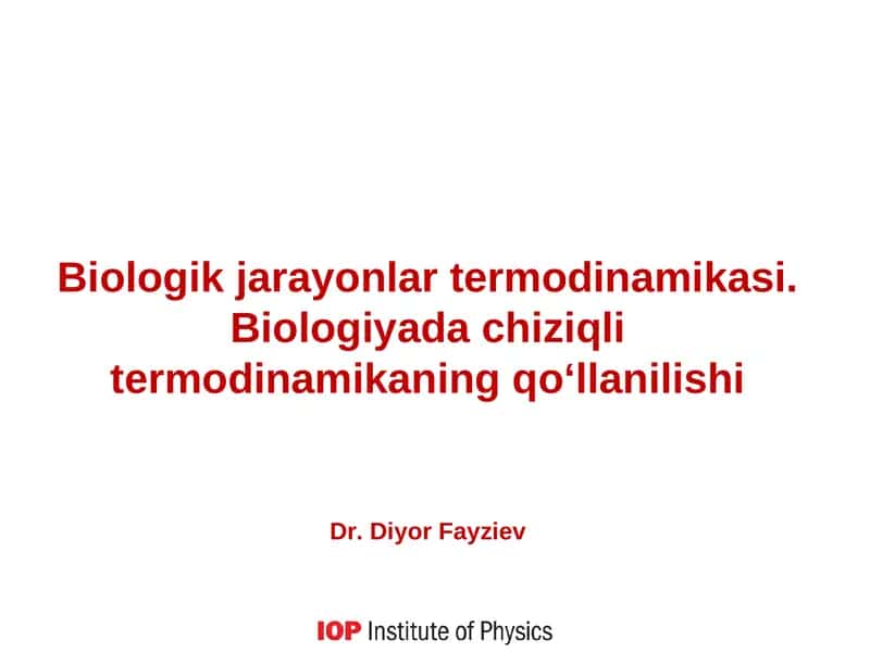 Biologik jarayonlar termodinamikasi