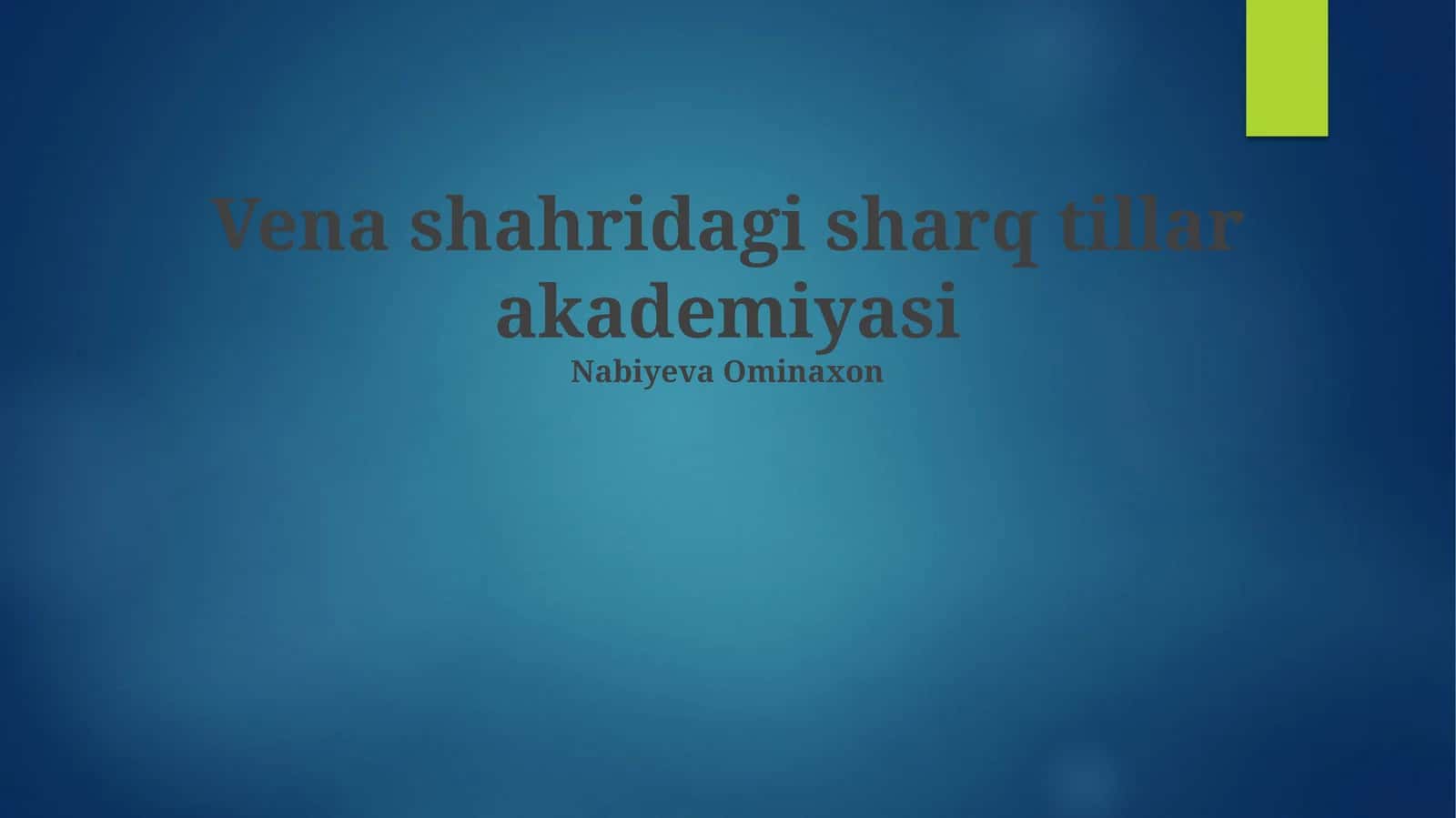 Vena Shahrining Sharq Tillar Akademiyasi