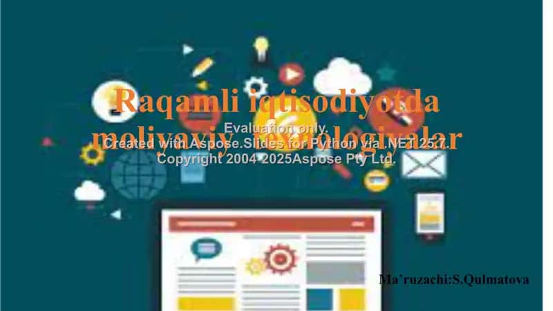 Raqamli iqtisodiyotda moliyaviy texnologiyalar