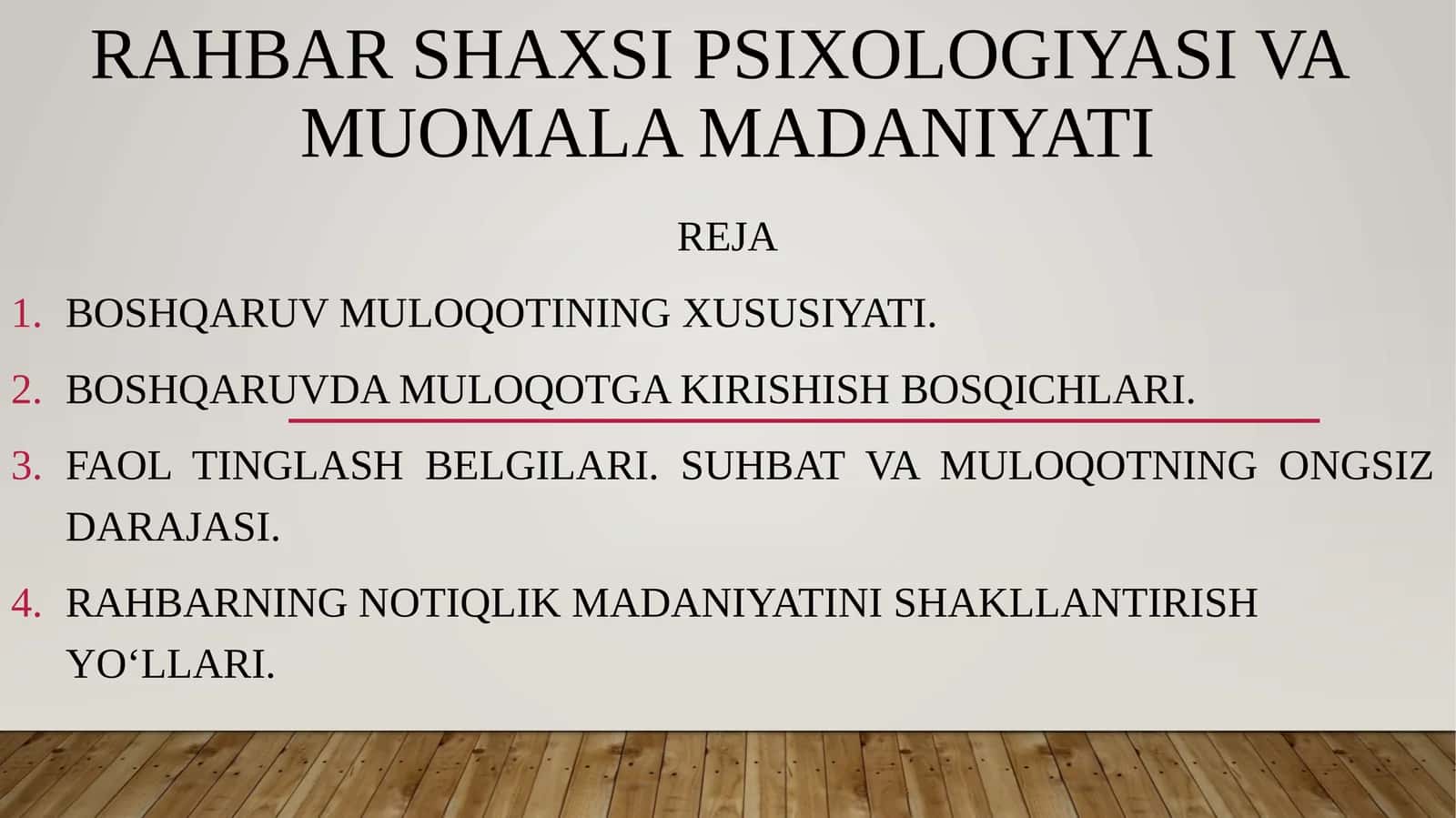 RAHBAR SHAXSI PSIXOLOGIYASI VA MUOMALA MADANIYATI
