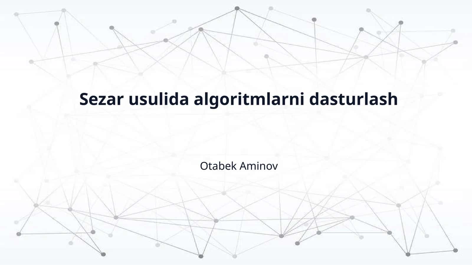 Sezar usulida algoritmlarni dasturlash