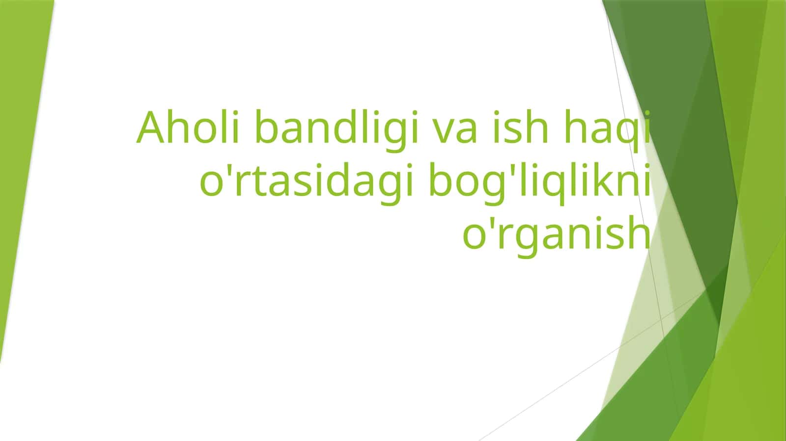 Aholi bandligi va ish haqi o'rtasidagi bog'liqlikni o'rganish