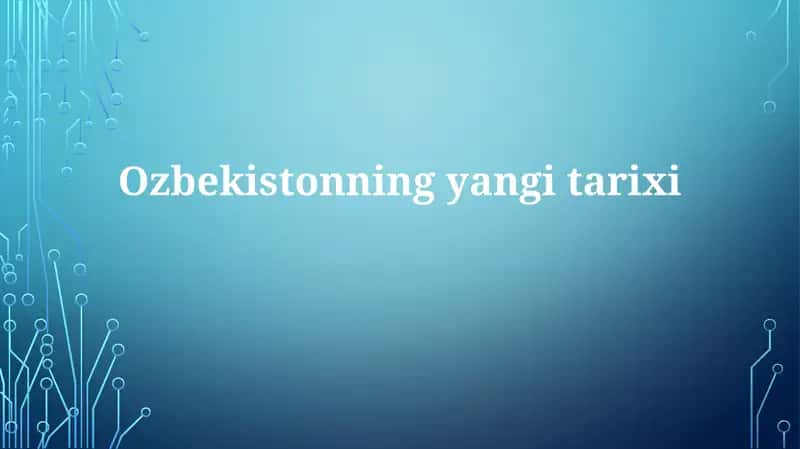 Ozbekistonning yangi tarixi