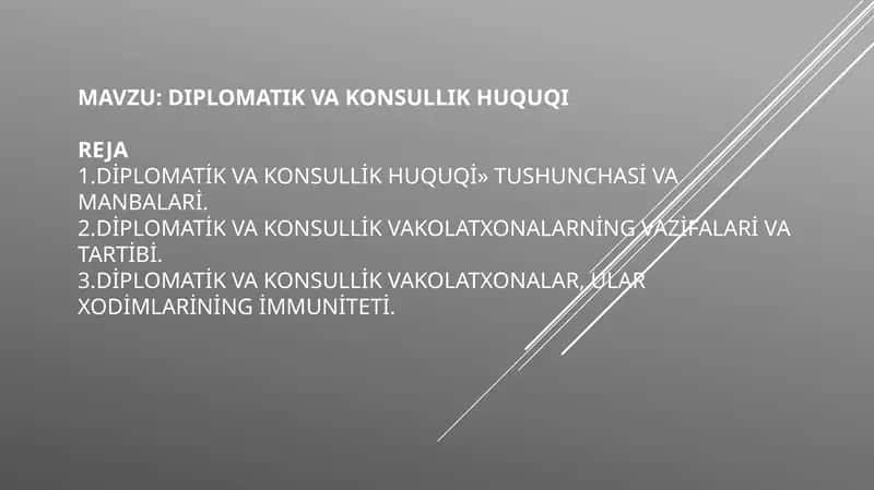 Diplomatik va konsullik huquqi
