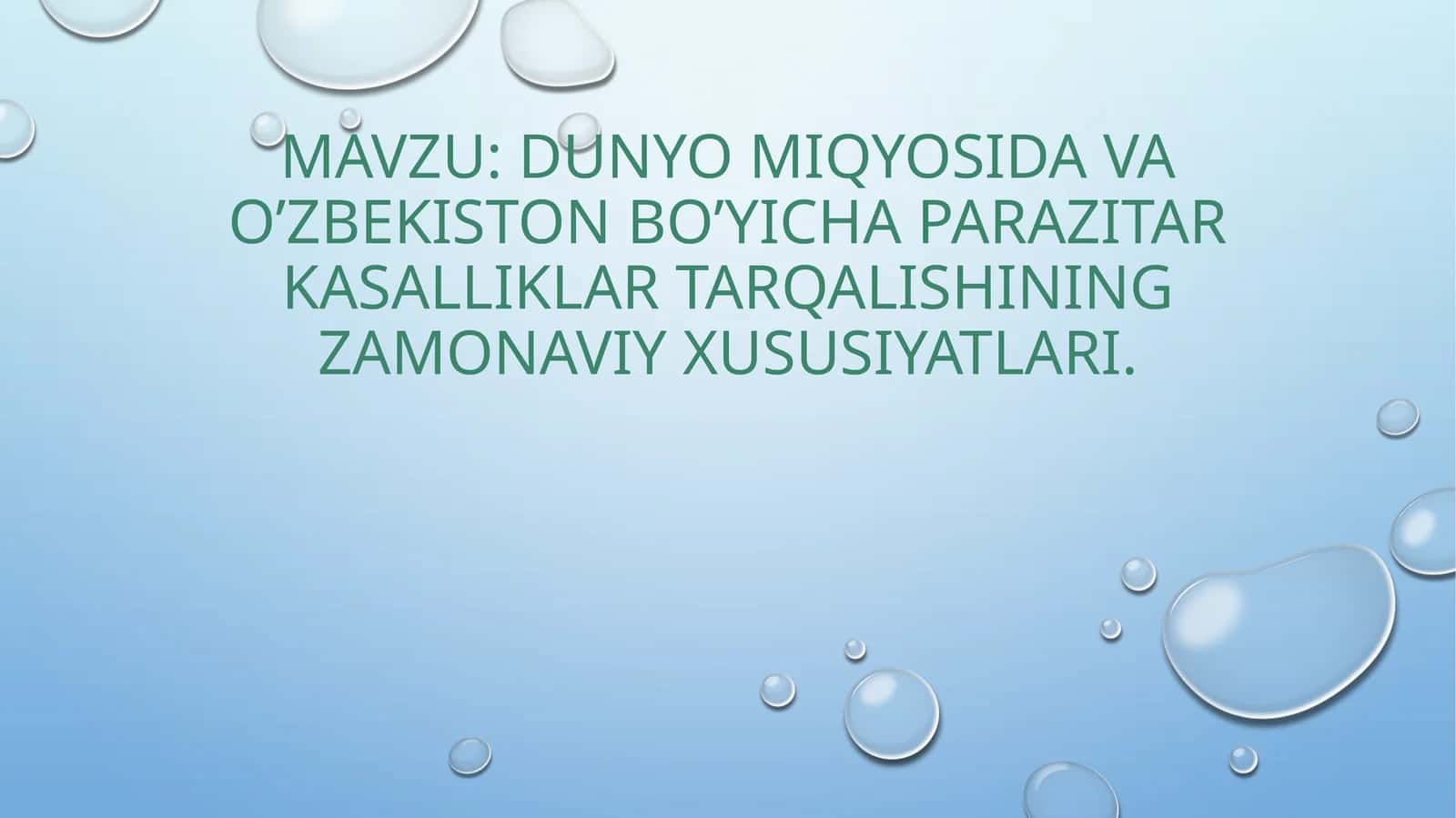 parazitizm haqida