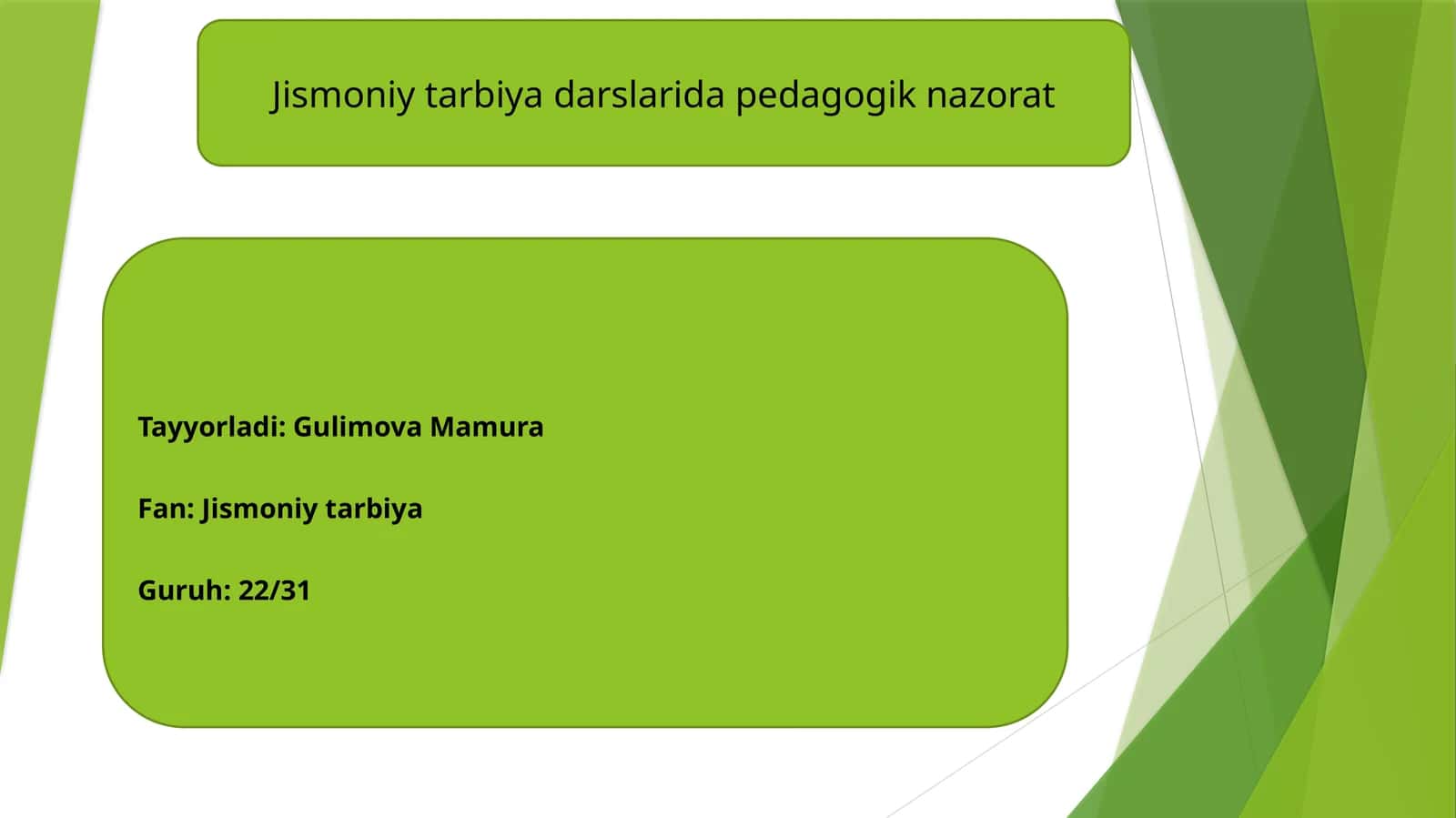 Jismoniytarbiyadarslaridapedagogiknazorat
