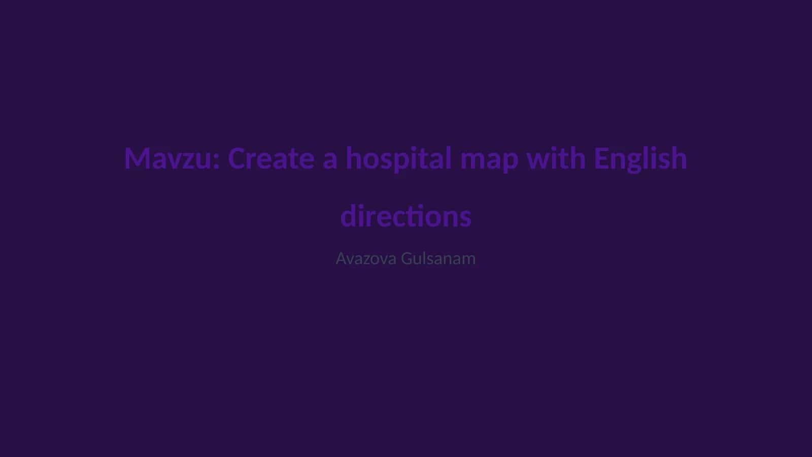 Create a hospital map with English directions