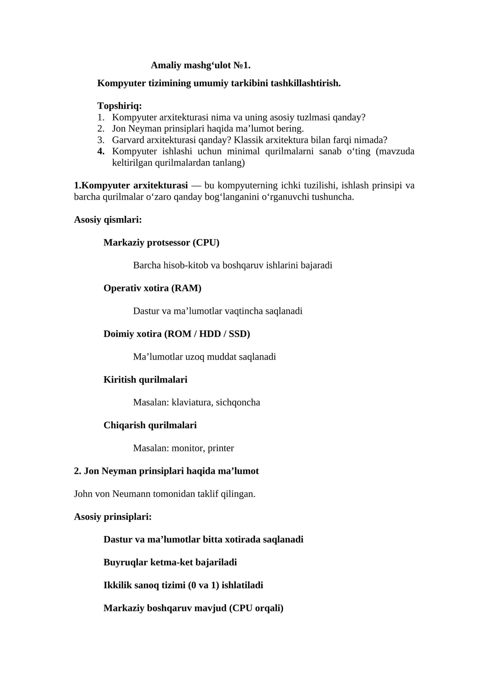 Kompuyuter Arxitekturasi