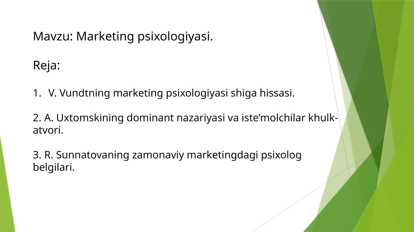 V.Vundtning marketing psixologiyasi