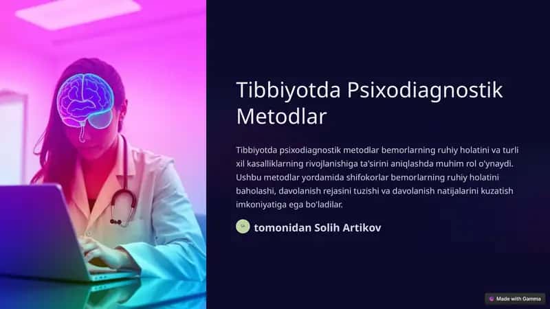 Tibbiyotda Psixodiagnostik Metodlar