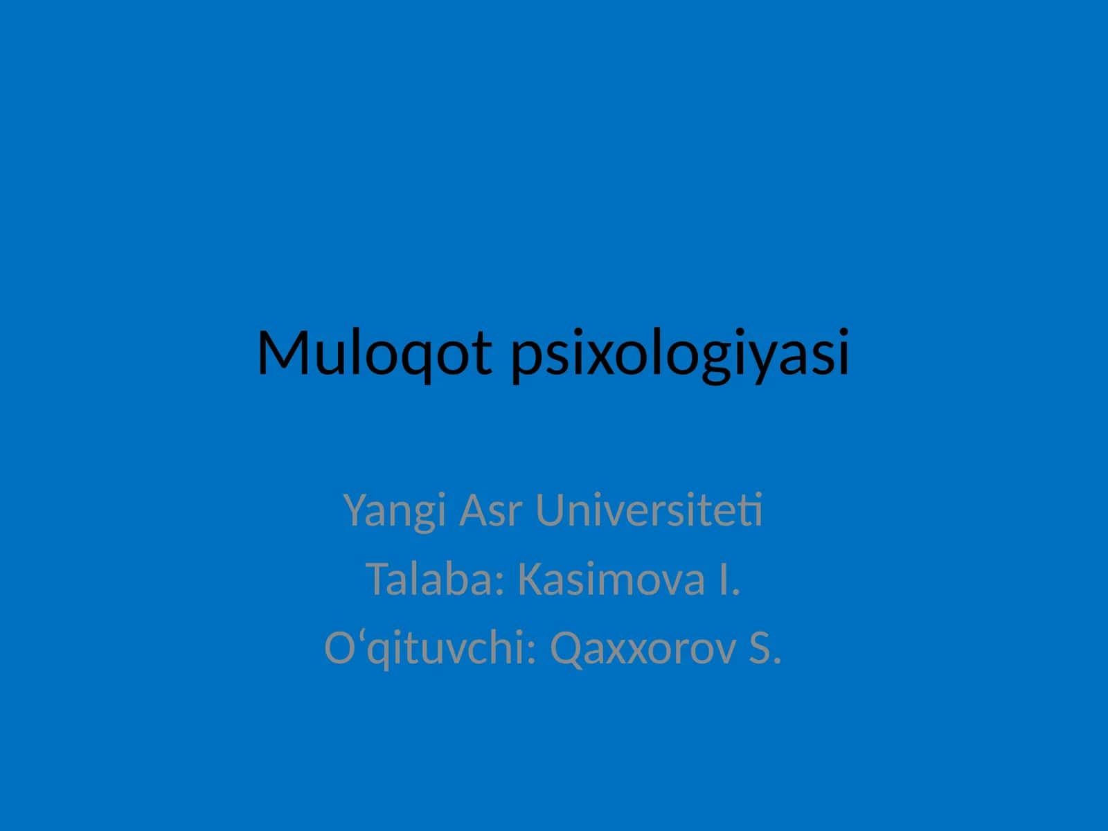 Muloqot psixologiyasi