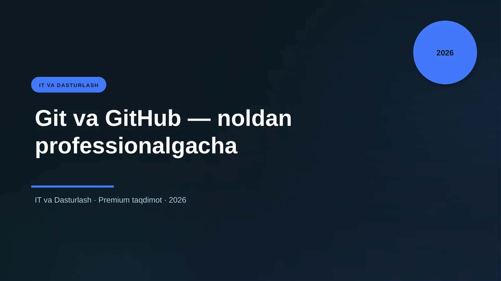 Git va GitHub — noldan professionalgacha