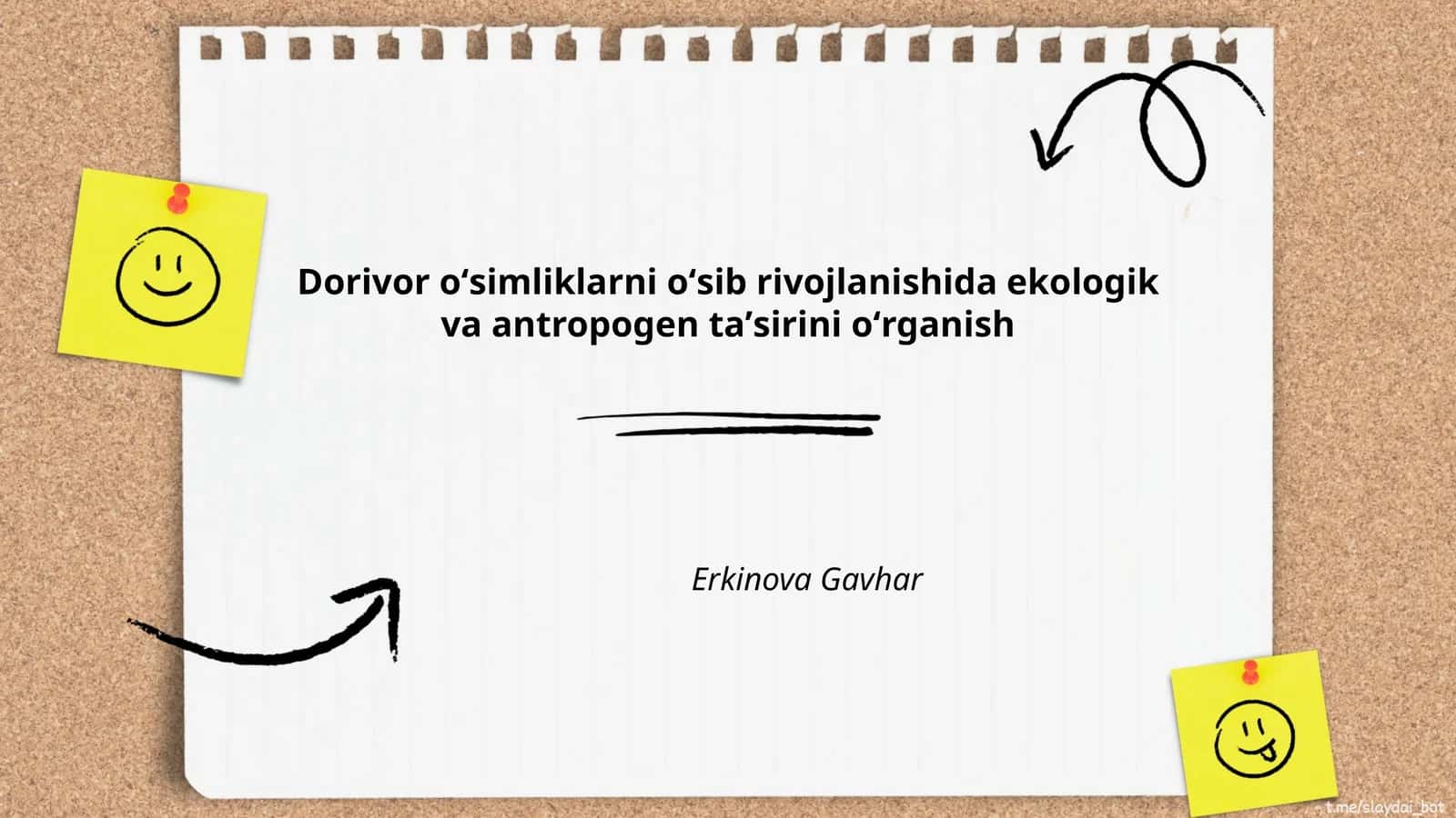 Dorivor oʻsimliklarni oʻsib rivojlanishida ekologik va antropogen taʼsirini oʻrganish