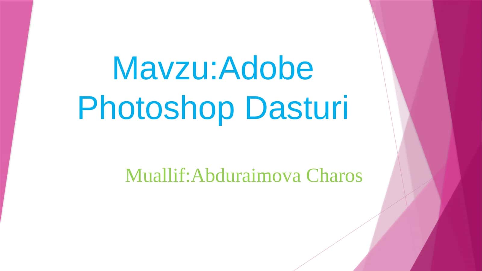 Adobe Photoshop Dasturi