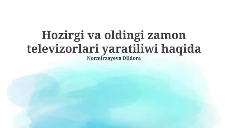 Televideniening yaratilishi va standartlari