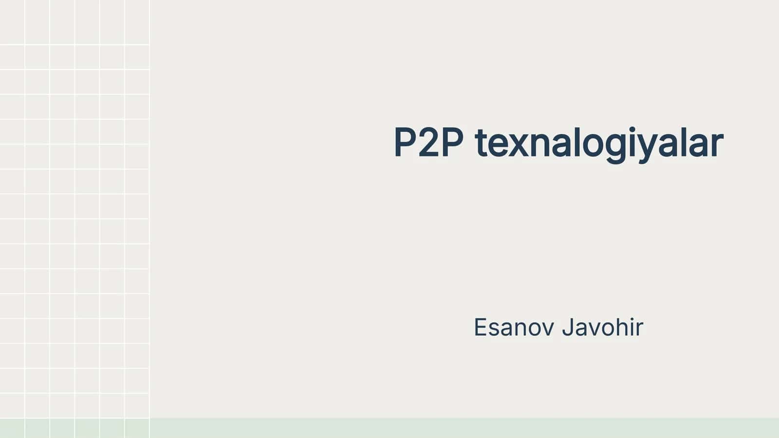P2P texnalogiyalar