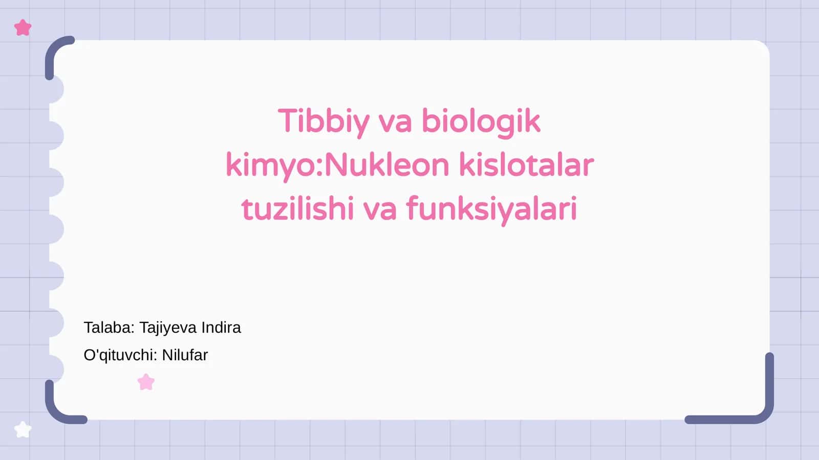 Nukleon kislotalar tuzilishi va funksiyalari