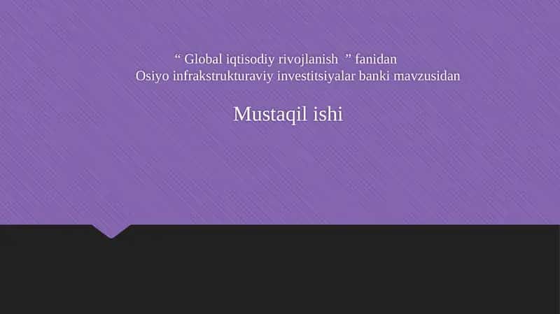 Osiyo Infratuzilma Investitsiyalar Banki