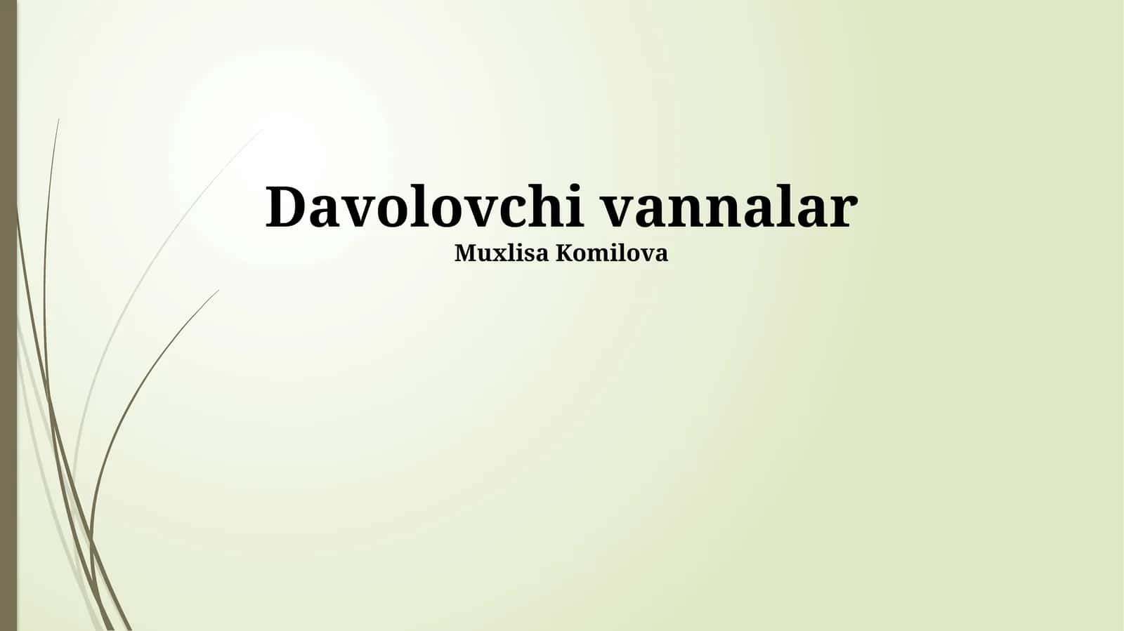 Davolovchi vannalar