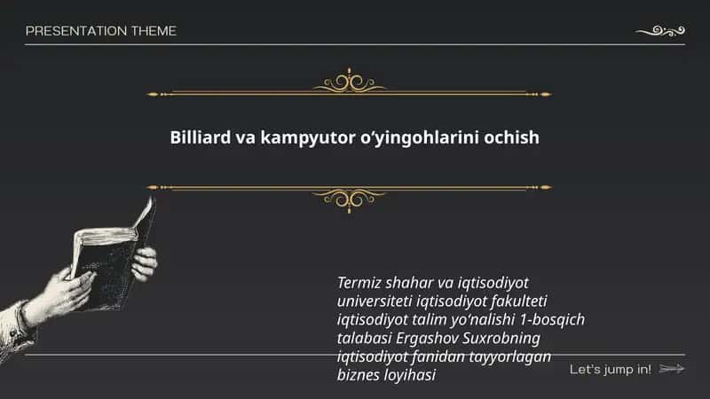 Billiard va kampyutor oʻyingohlarini ochish