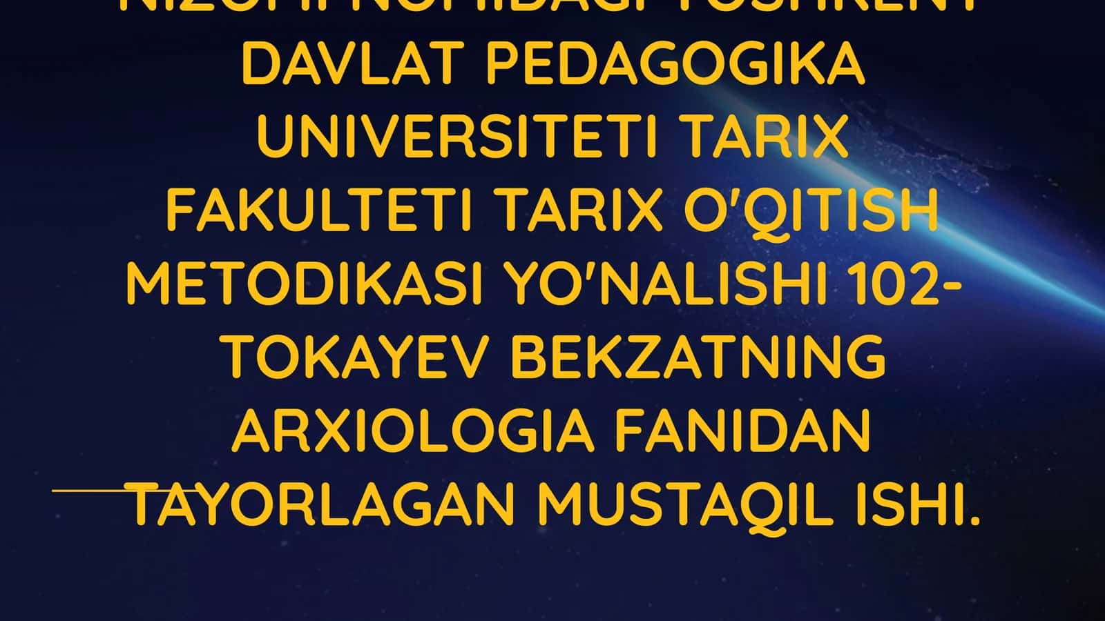 Toshkent Davlat Pedagogika Universiteti Tarix Fakulteti O'qitish Metodikasi