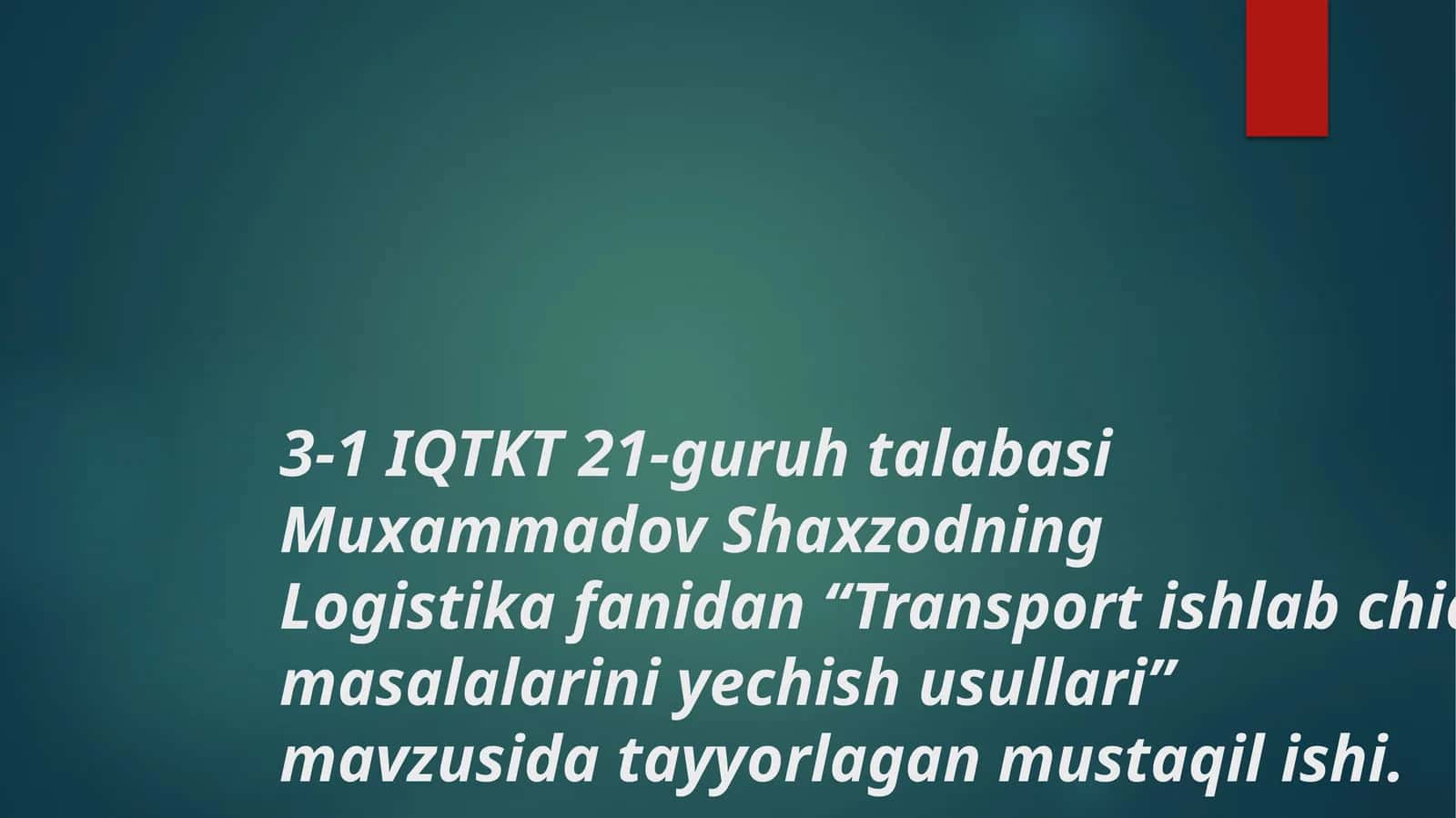 Transport logistikasi