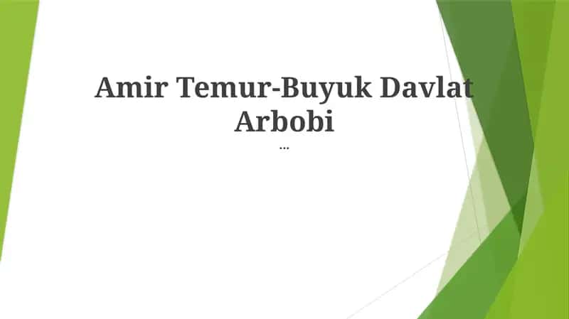 Amir Temur-Buyuk Davlat Arbobi