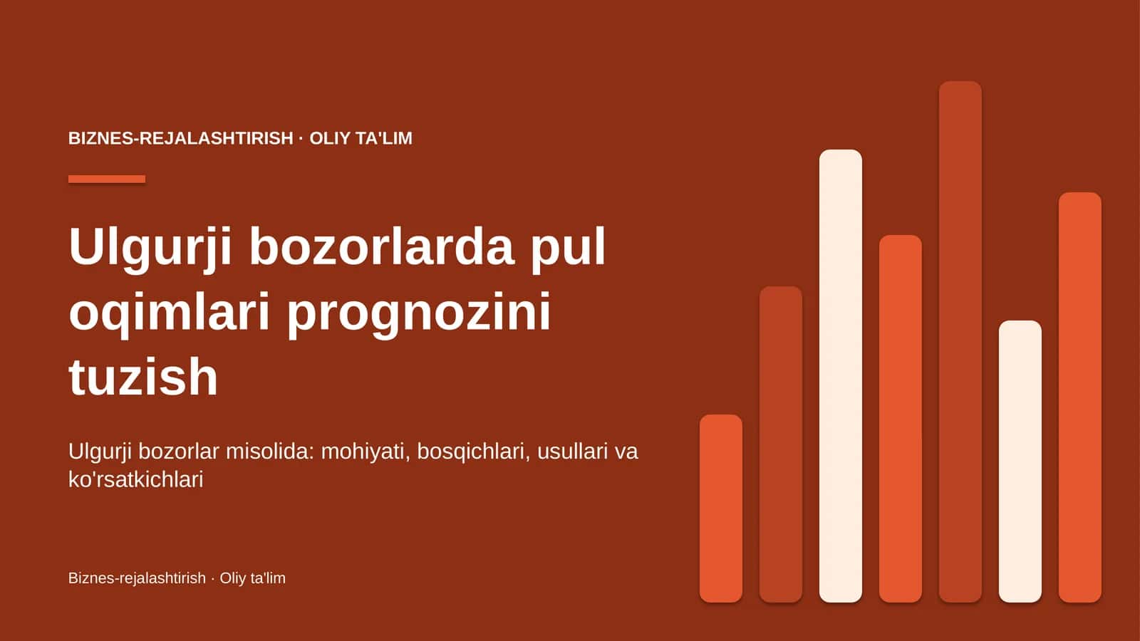 ulgurji bozorlarda pul oqimlari prognozini tuzish 4474
