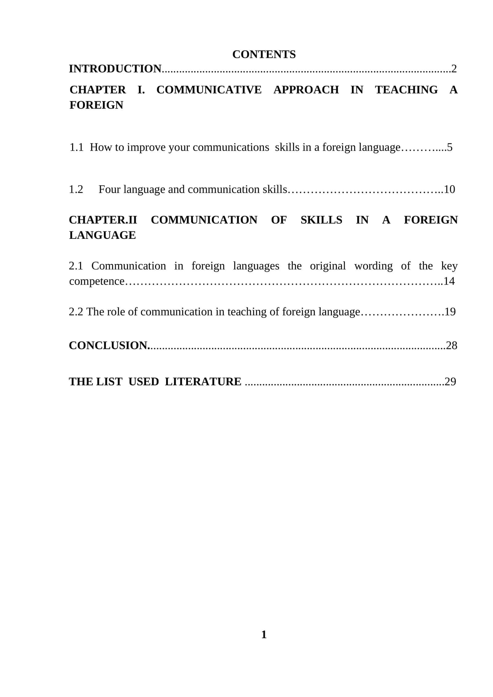 COMMUNICATIVE APPROACH IN TEACHING A FOREIGN LANGUAGE