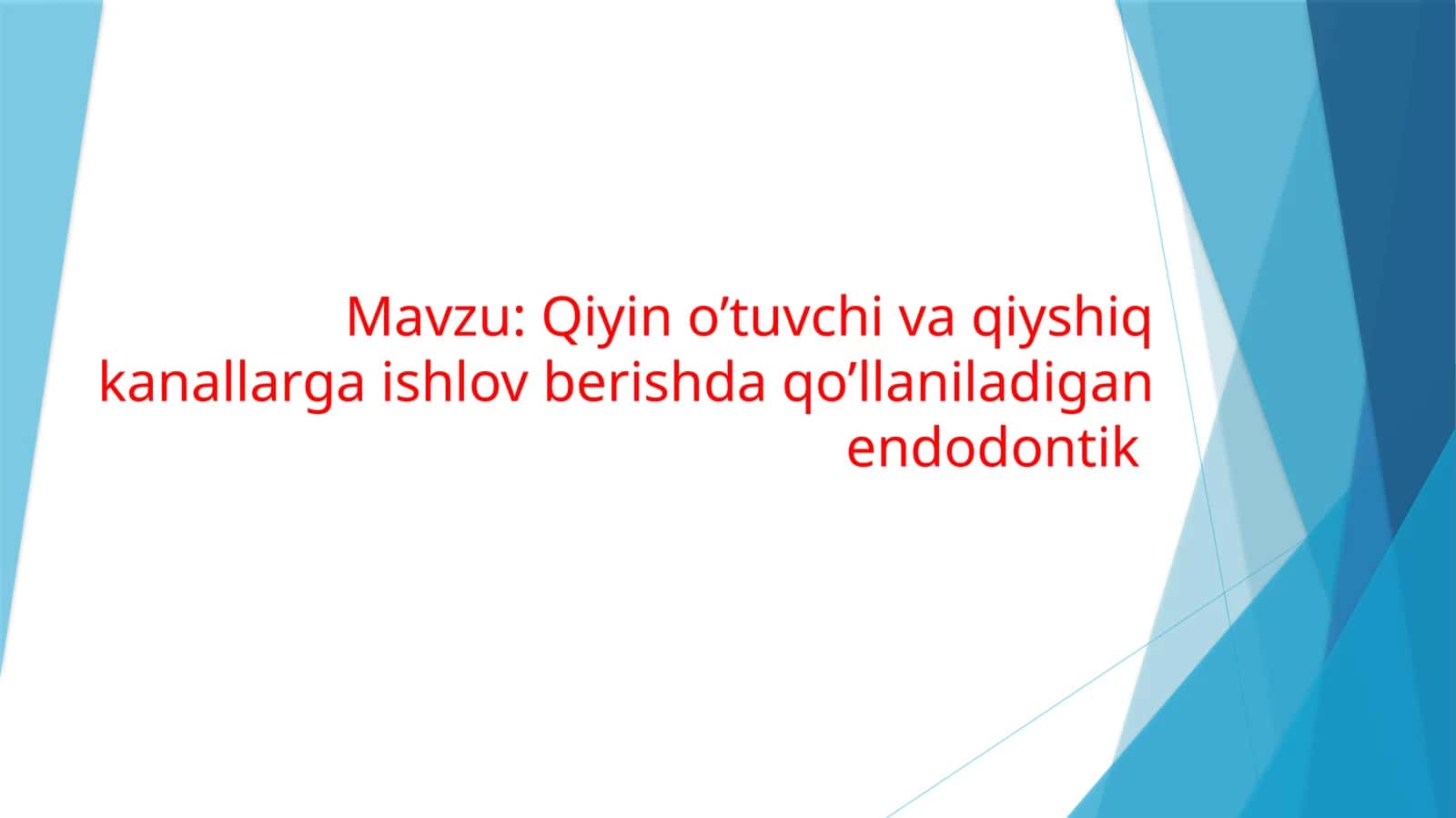 Qiyin o’tuvchi va qiyshiq kanallarga ishlov berishda qo’llaniladigan endodontik C-Pilot Files (VDW,DentsplyMaillefer