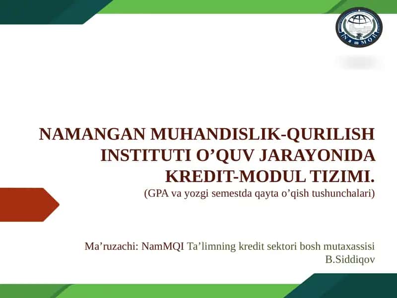 KREDIT-MODUL TIZIMI
